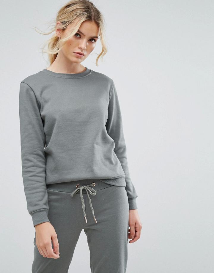 South Beach Sweatshirt In Sage Green - Green