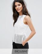 Warehouse Linear Top - White
