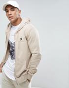 Devote Zip Thru Hoodie - Beige