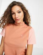 Fred Perry Color Block T-shirt In Orange