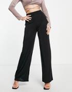 In The Style X Liberty Slinky Wide Leg Pants In Black - Part Of A Set