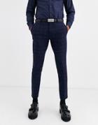 Twisted Tailor Super Skinny Double Breasted Suit Pants In Check-navy