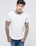 Scotch & Soda T-shirt All Over Lola Print In Stretch Slim Fit In Light Gray Marl - Gray