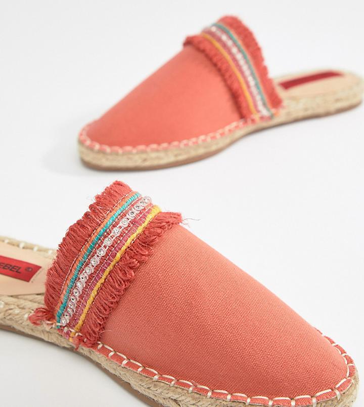 London Rebel Espadrille Mules - Orange