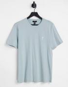 New Look T-shirt With Rose Embroidery In Light Khaki-green