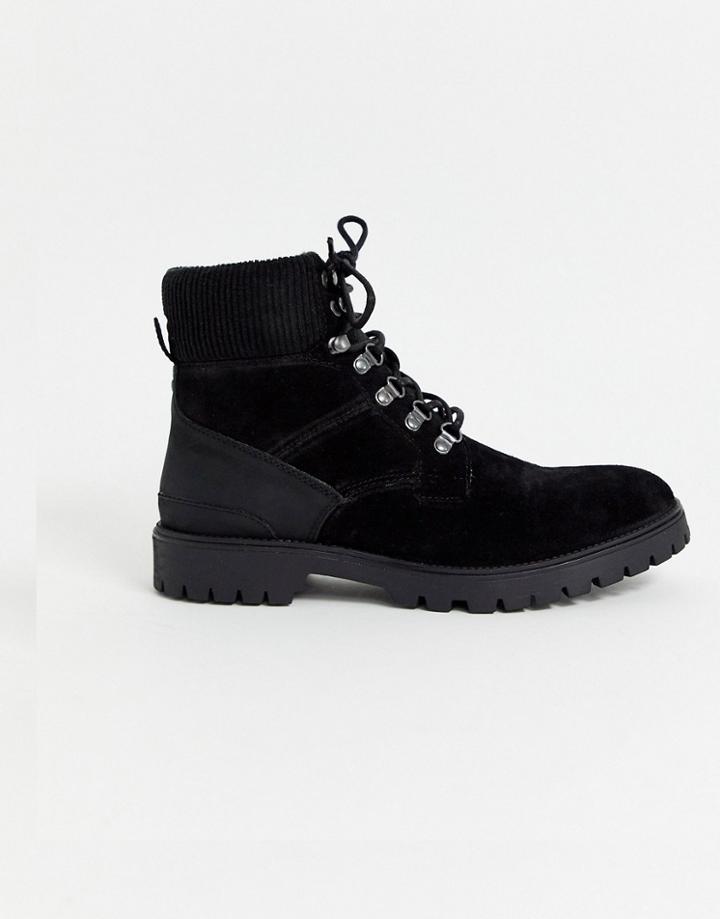 River Island Military Boot With Buckle Detail In Gray-brown