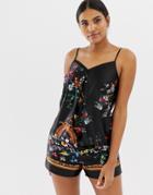 B By Ted Baker Opulent Fauna Cami Top - Black