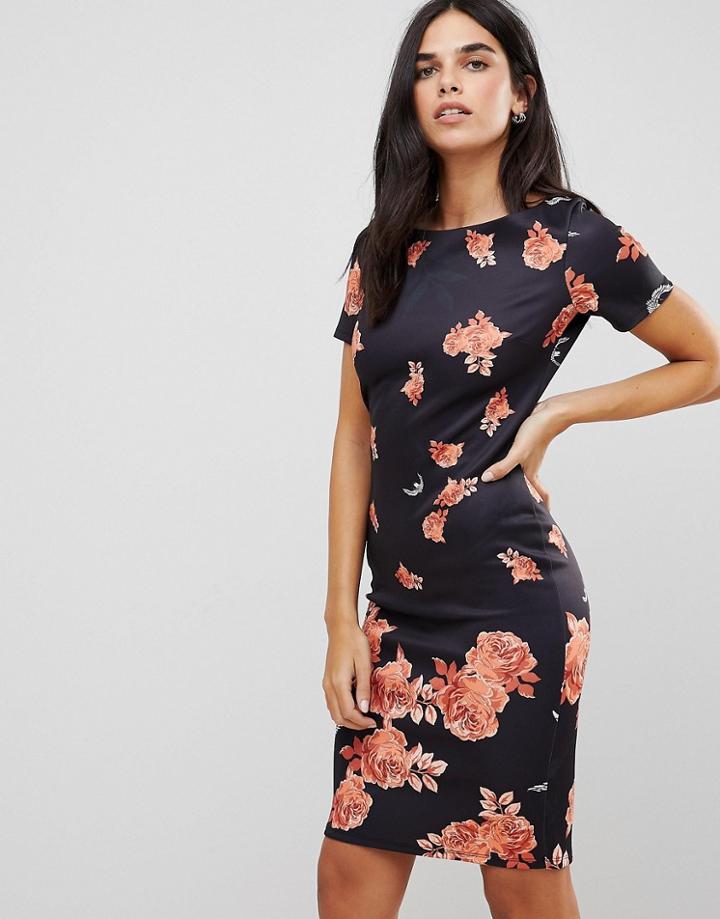 City Goddess Print Pencil Dress - Multi