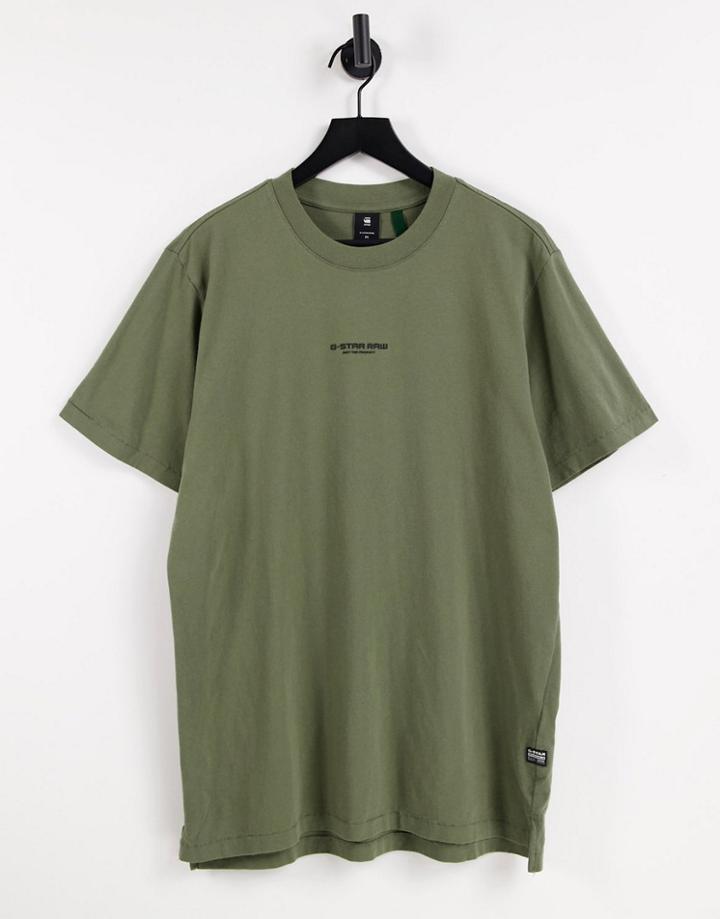 G-star Centre Logo T-shirt In Khaki-green