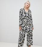 Unique21 Hero Leopard Print Long Sleeve Jumpsuit - Multi
