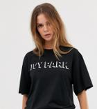 Ivy Park Logo Oversized T-shirt In Black - Black