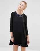 See U Soon Shift Dress With Necklace Detail - Black