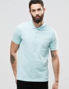 Farah Polo Shirt With F Logo Regular Fit In Blue - Coastal Blue