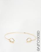 Asos Curve Open Knot Cuff Bracelet - Gold