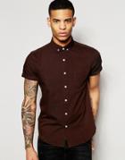 Asos Oxford Shirt In Toffee In Regular Fit - Toffee