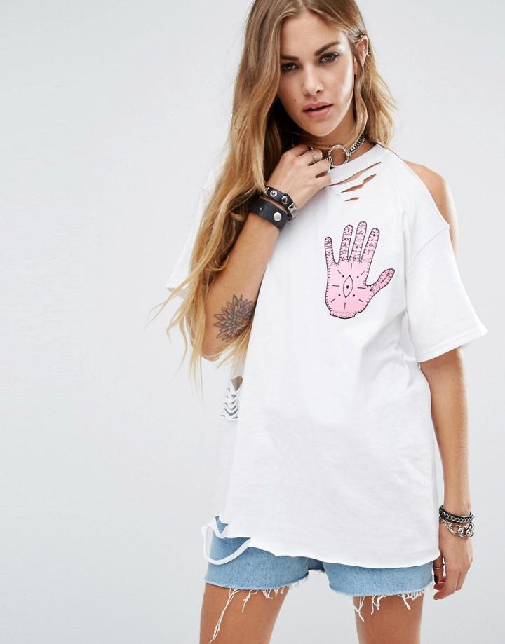 The Ragged Priest Hand Patch T-shirt - White