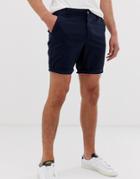 Asos Design Skinny Chino Shorts In Navy
