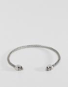 Icon Brand Twisted Skull Cuff Bracelet In Burnished Silver - Silver