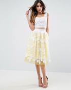 Asos Prom Skirt In Lace With Tulle Contrast Lining - Multi