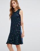 Ymc Gummy Print Wool Drop Hem Dress - Navy