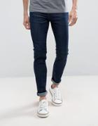 Loyalty And Faith Slim Fit Jeans In Raw Dark Indigo - Blue