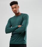 Asos Tall Long Sleeve Crew Neck T-shirt - Green