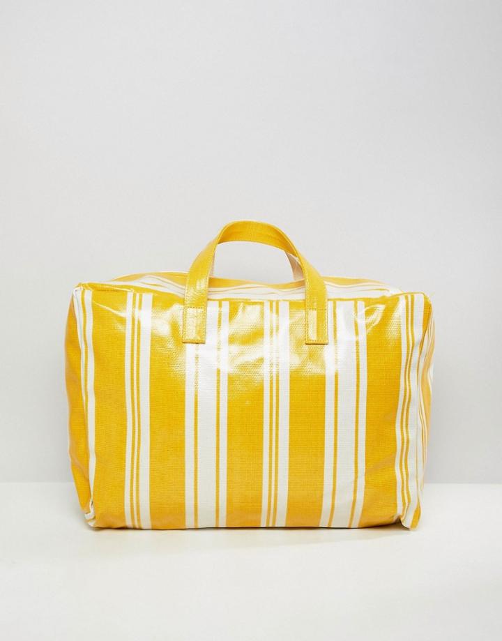 Mango Stripe Plastic Carryall In Yellow Multi - Yellow
