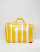 Mango Stripe Plastic Carryall In Yellow Multi - Yellow