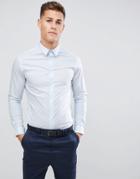 Celio Smart Shirt With Stretch In Dusty Blue - Blue