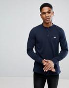 Le Shark Pique Marl Long Sleeve Henley - Navy