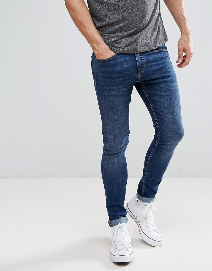 Stradivarius Super Skinny Jeans In Light Wash - Blue