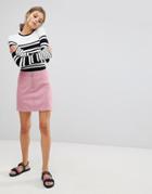 Esprit A Line Suedette Mini Skirt - Pink