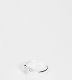 Asos Design Sterling Silver Signet Ring With Engraved Flower