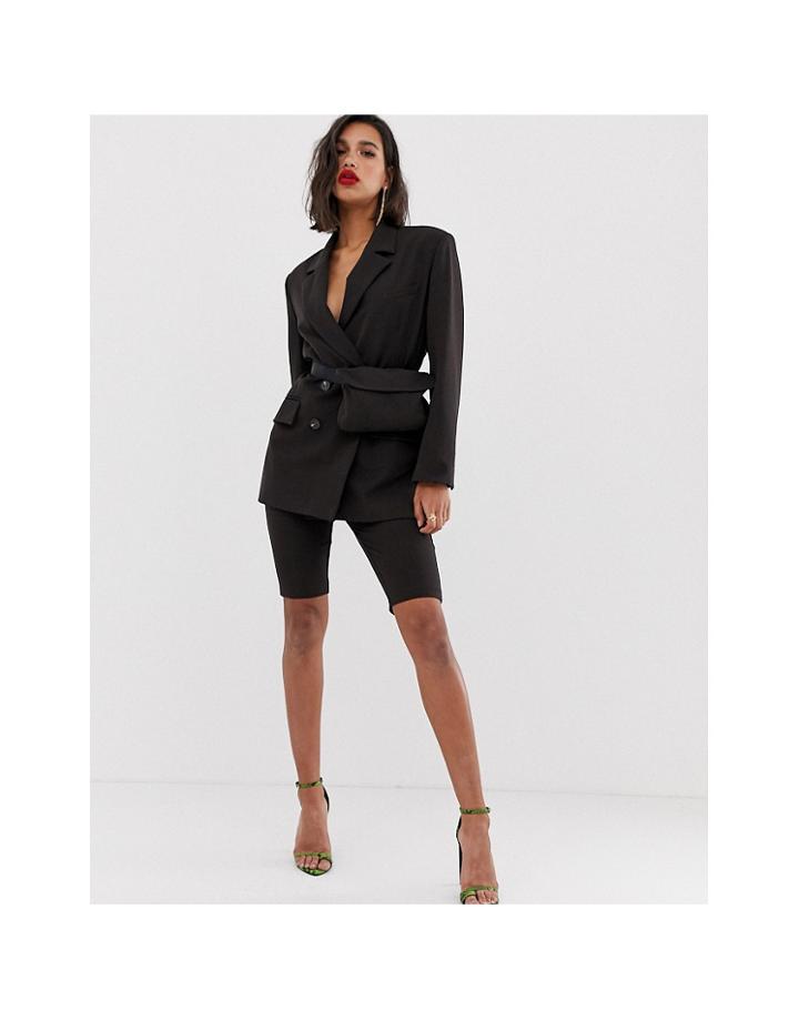 Asos Design Dad Suit Blazer In Chocolate Brown With Fanny Pack - Brown