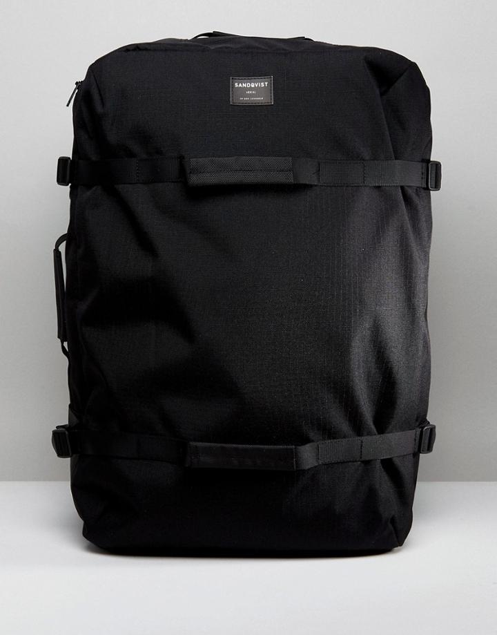 Sandqvist Zack Backpack & Duffel Bag In Cordura & Eco Ripstop - Black