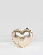 Love Moschino Metallic Heart Clutch Bag - Gold