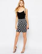 Ichi Kajza Intarsia Skirt - Black