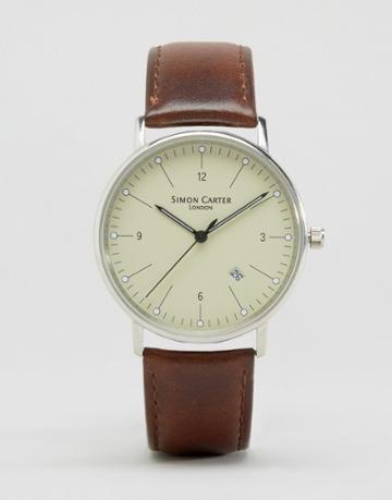 Simon Carter Brown Leather Watch - Brown