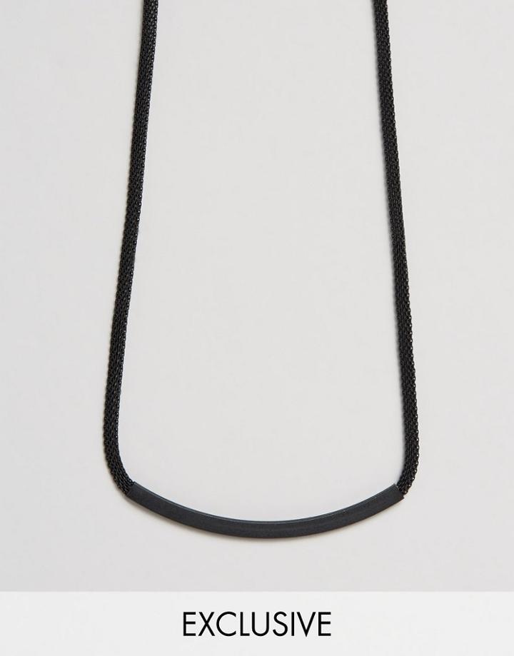 Designb Bar & Chain Necklace In Black - Black