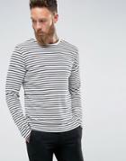 Selected Homme Long Sleeve T-shirt With Stripe - Cream