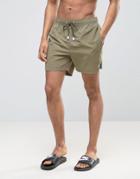 Ringspun Swim Shorts In Khaki - Green