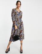 Only Printed Midi Dress In 70s Floral-multi