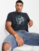 Only & Sons Oversized T-shirt With Print In Navy