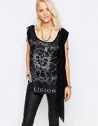 Religion Immortal Two Layer Top - Jet Black