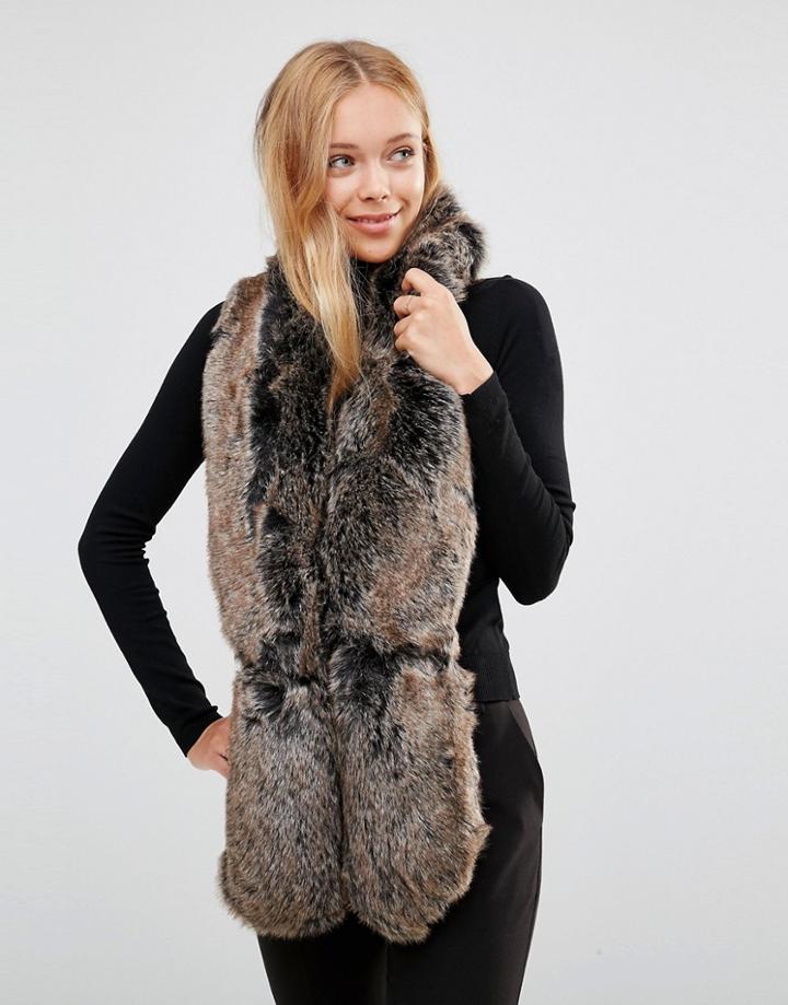 New Look Faux Fur Stole - Beige