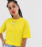 Collusion Boxy Short Sleeve Tee In Yellow