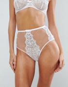 Asos Bridal Valentina Corded Lace High Waist Pant - White