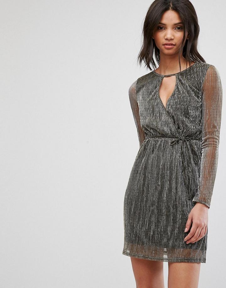 Rage Dress With Cut Out Neckline - Gold