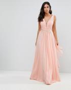 Forever Unique Cape Maxi Dress With Embellished Detail - Pink