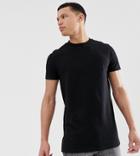 Asos Design Tall Longline T-shirt With Crew Neck And Side Splits In Black